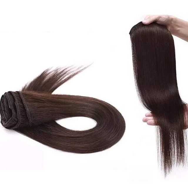 Dark Brown Brazilian Clip-In Human Hair Extensions In 20 Inches dans Autre  à Ville de Montréal - Image 3