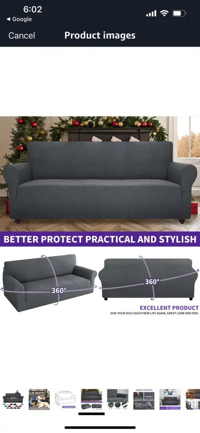 Brand NEW-ZNSAYOTX Gray Sofa Cover, View more