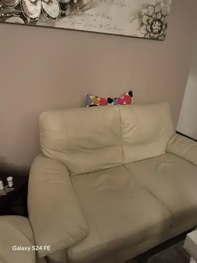 Genuine Leather Couch and Love Seat, View more