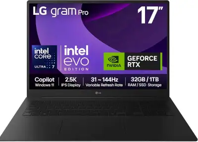 NEW LG Gram Pro 17 RTX 5050 32GB 1TB Ultra 7 255H laptop, View more