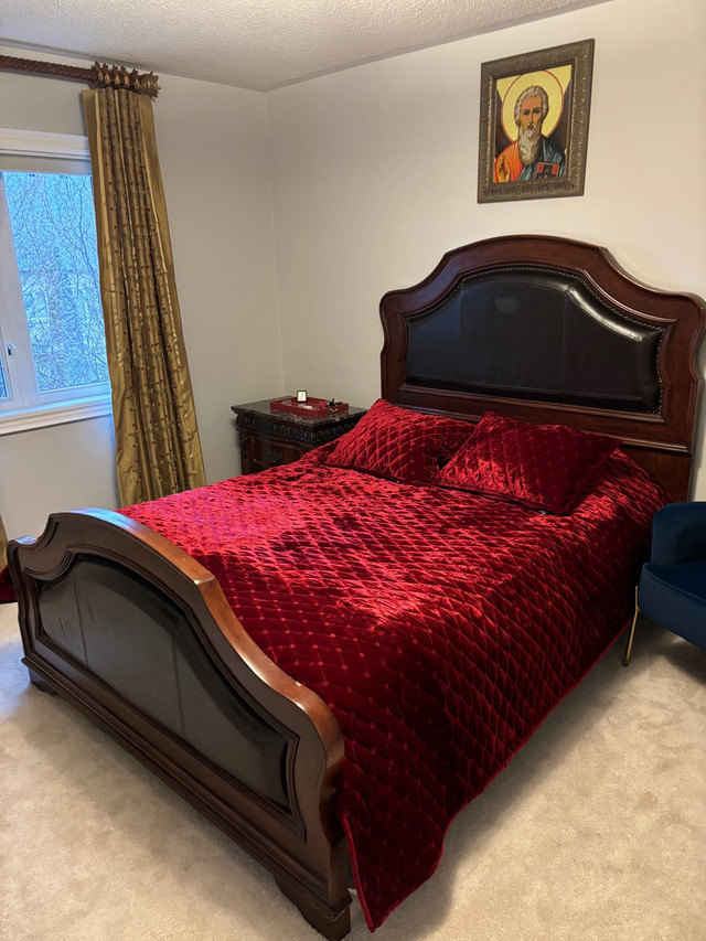Solid wood queen bed  in Beds & Mattresses in La Ronge
