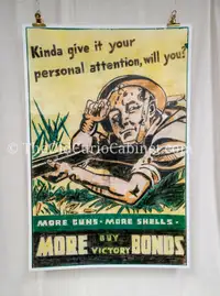 WW2 Victory Bond Poster  More Guns WWII 1940 Kinda Give it 