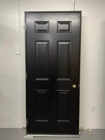 1296PA Porte d’acier 34″G Noire Porte cabanon seuil plat, View more