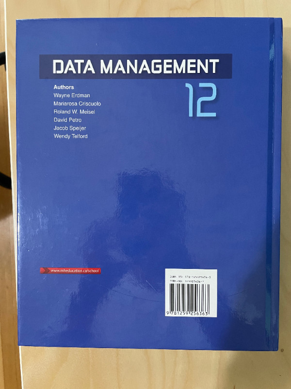 High School Grade 12 Data Management Textbook dans Manuels  à Ville de Toronto - Image 2