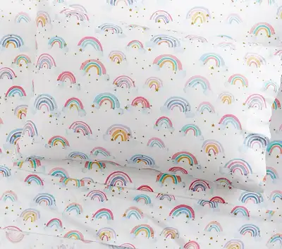 TWIN - Rainbow Cloud Organic Sheet Set & Pillowcase, View more
