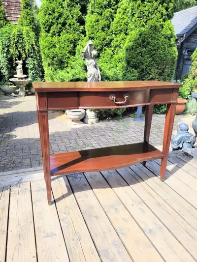 Hall Table With Drawer - mahogany - dimensions: L 36" x W 14" x H 29" Selling as is