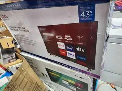 These are all new open box or new TCL, onn 4k roku smart tvs. 43 onn new open box - $190 43 onn bran...