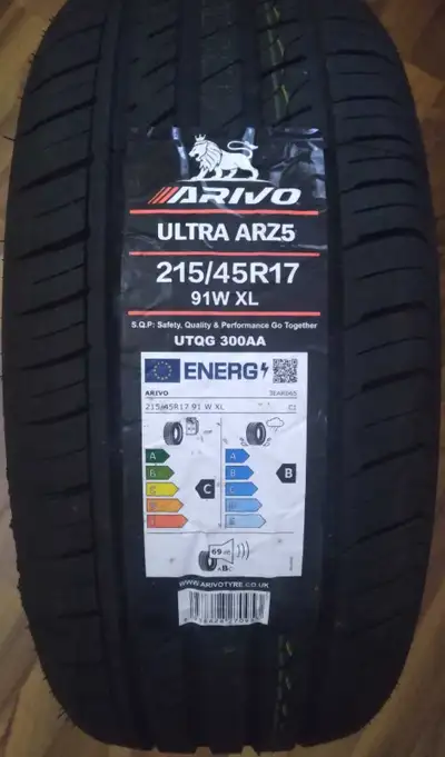 4 new 215/45/17 all season tires for sale. Info is in the photo $320