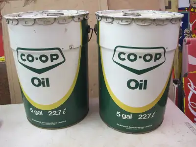 Vintage Co-Op Advertising  Oil Pails Can, View more