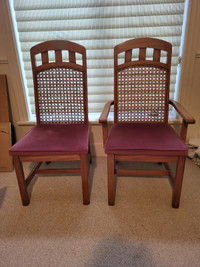 Six Solid Hardwood Dining Room Chairs