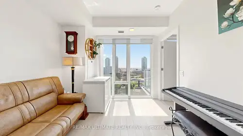 Enjoy unobstructed southeast views of the city skyline and lake from this bright 1-bedroom + den, 1-...