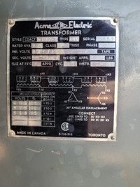 225 KVA 600:208/120 Transformer