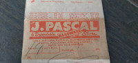Ancien reçu magasin Pascal 1940s Pascal hardware store receipt