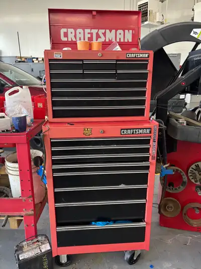 Craftsman tool box top and bottom . Comes with all the tools in the pictures and 2 Snap-On air impac...