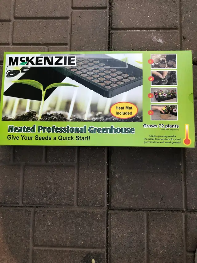 McKenzie Mini Greenhouse Kit with Heat Mat and 72 pellets NEW in Plants, Fertilizer & Soil in Regina - Image 2