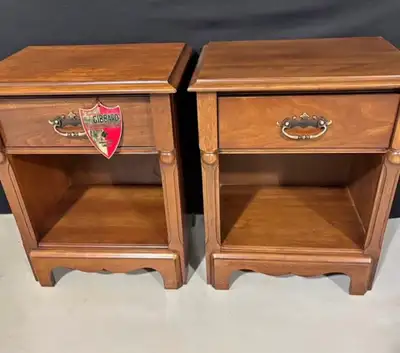 Two Gibbard nightstand tables, View more