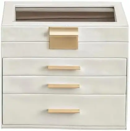 SONGMICS GISELLA Jewelry Box – Cloud White & Gold in Jewellery & Watches in Oshawa / Durham Region - Image 9