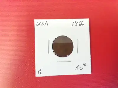 1866 USA One Cent Coin, View more