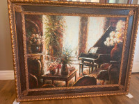 Exquisite 4ft x5ft  grand piano oil painting