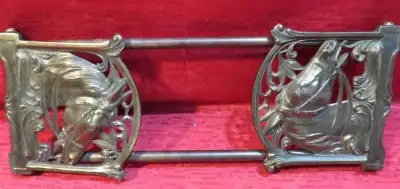VINTAGE METAL HORSE HEAD BOOKENDS EXPANDABLE, View more