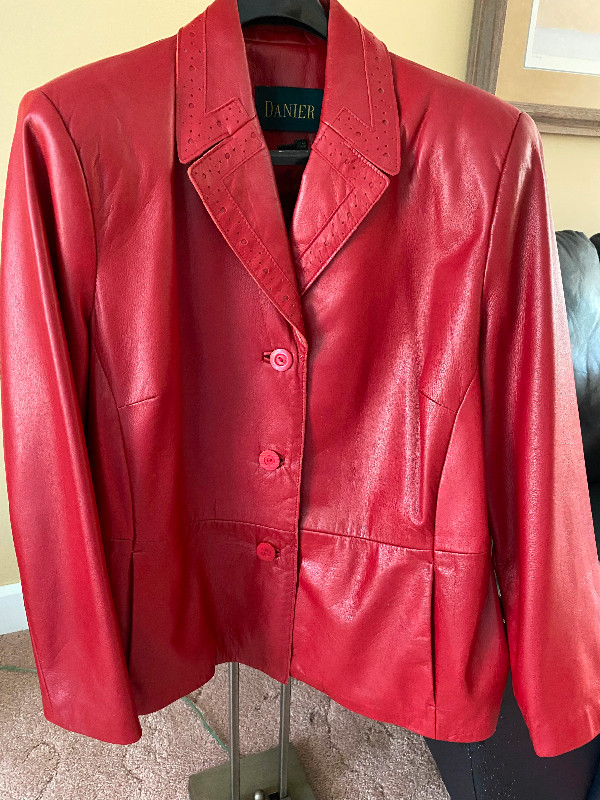 Danier red leather jacket sale