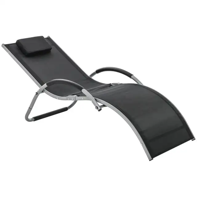 Sun Lounger Reclining Chair Portable Armchair with Pillow  in Patio & Garden Furniture in Markham / York Region - Image 3