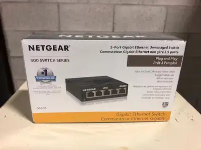 New Netgear GS305-300PAS 5-port 1Gbit Ethernet Switch, View more