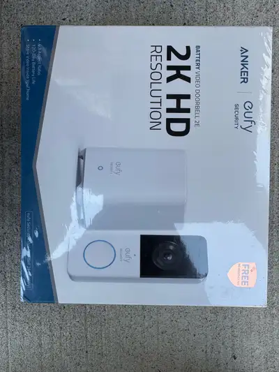 I'm selling a brand new Anker Eufy 2K HD resolution battery video doorbell that offers a clear view...