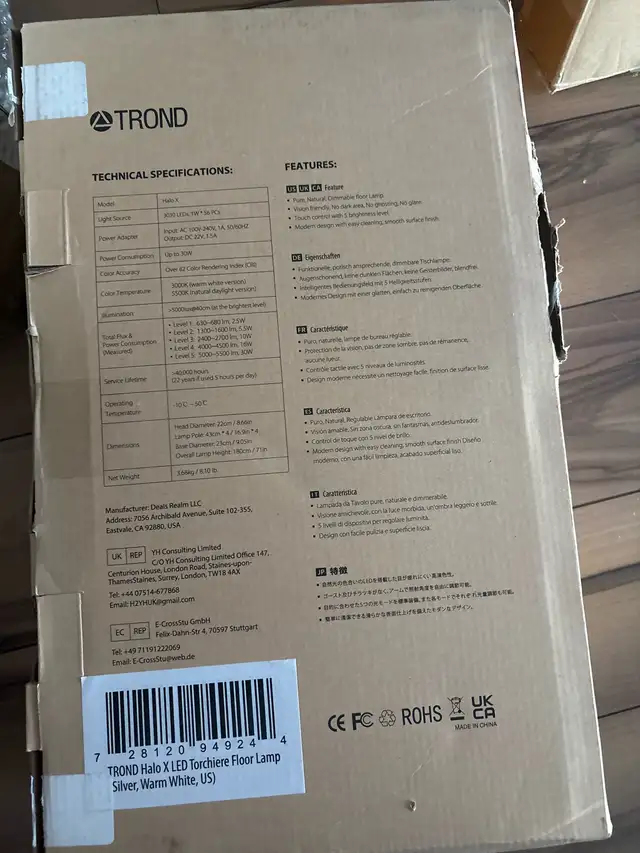 Trond LED Floor Lamp in Indoor Lighting & Fans in Markham / York Region - Image 3