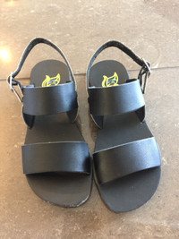 Girls Black and Silver Sandals  Size 13