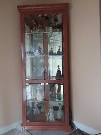 Curio cabinet with mirror and lighting