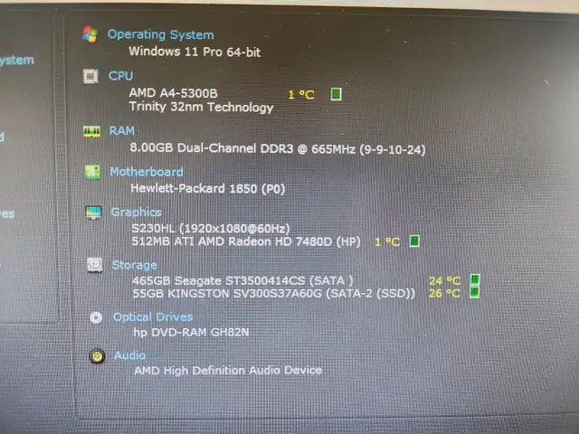 Desktop HP Compaq | AMD Core | 8 Gb RAM | 60 Gb SSD + 500 Gb HDD in Desktop Computers in Laval / North Shore - Image 3