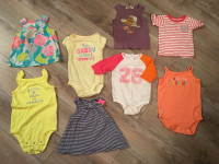 6-12m girls onesies & shirts lot 