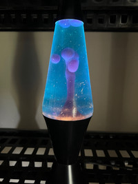 Lava Lamp. Metal and glass. Blue. 