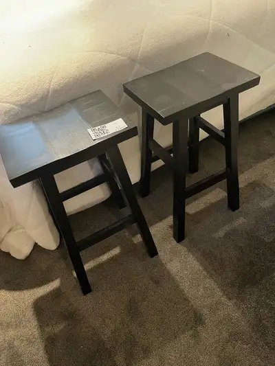 Pair of Black Wooden bar Stools - BidRush Lot 17, View more