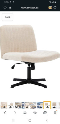 New chair wide swivel adjustable beige 