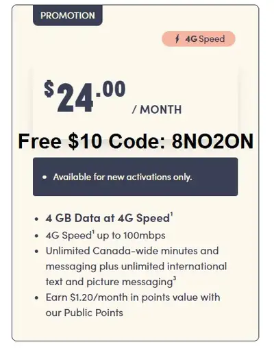 Enter code: 8NO2ON when activating your sim card and receive $10 free into your account. This code w...