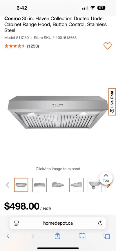 kitchen fan hood  30-inch Ducted  Range Hood, View more