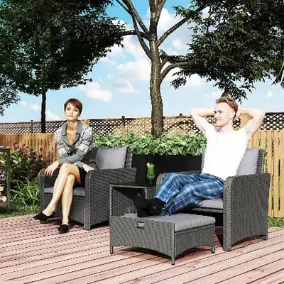 Outsunny 5 Piece Rattan Patio Furniture Set, View more