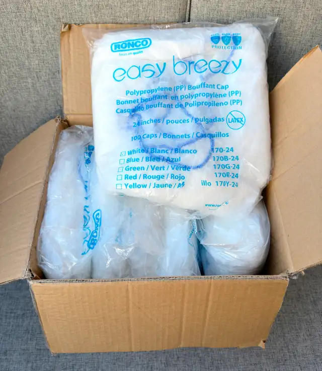 Ronco 24" Bouffant Cap Hairnet - 600 pieces