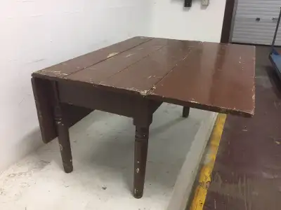 Antique Early Century Original Harvest Table with Drop Leafs, View more