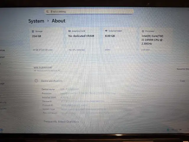 Laptop 15" HP Pavilion dv6, i5, 8Gb ram, 240Gb SSD. Windows 11 in Laptops in Ottawa - Image 6