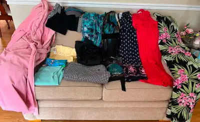Women’s Clothing, Dresses, Tops, Pants, Robe, 6 pr Shoes, Pants,, View more