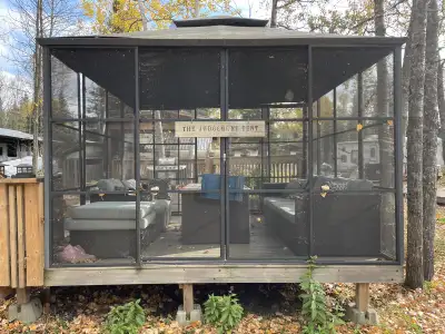 Gazebo, Shed, Woodshed and deck, View more