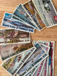 Vintage 1980s billets de Loto-Québec tickets
