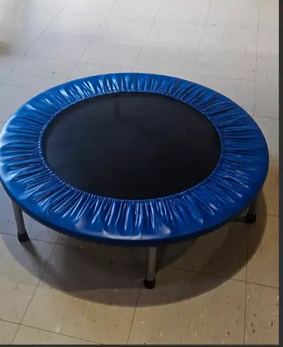 Trampoline deluxe with removable bar like new adults, View more