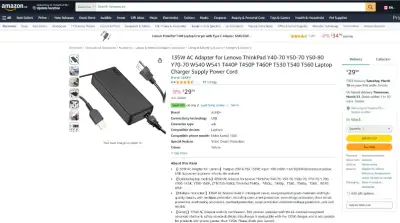 135W AC Adapter for Lenovo ThinkPad, View more