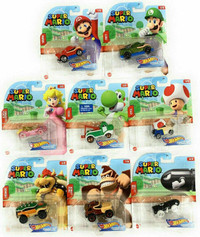 Hot Wheels Character Cars Super Mario Set of 7 only
