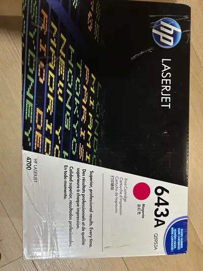 HP 643A Magenta Original LaserJet Toner Cartridge, Q5953A, View more