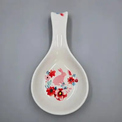 Spoon Rest Magenta Bunny Rabbit Pink Red Floral Kitchen Read, View more
